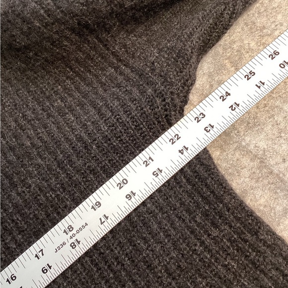 Eileen Fisher Yak & Wool Italian Yarn Cowl Neck Sweater, Medium Charcoal Grey - Picture 4 of 12